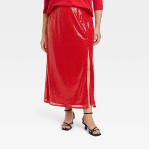 A New Day Red Sequin Skirt